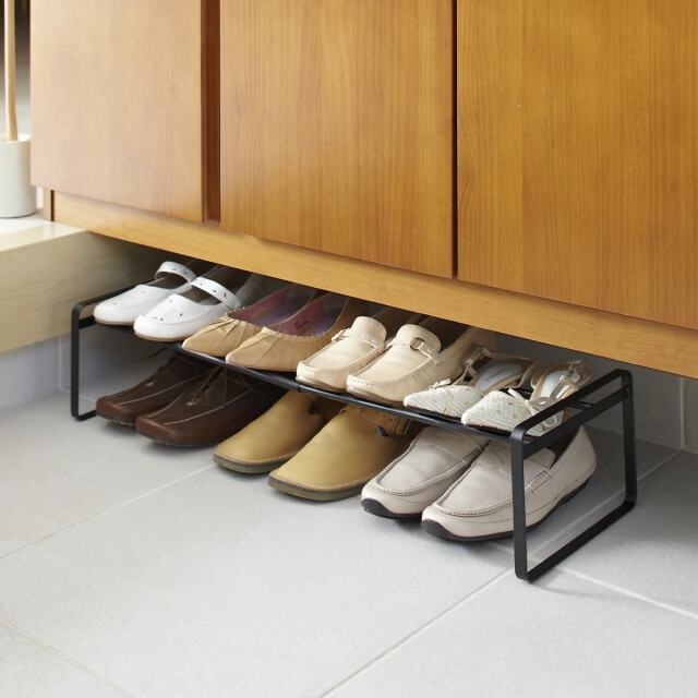 CaliCosy Uitbreidbaar zwart schoenenrek 1 niveau l41 cm 2929441 large