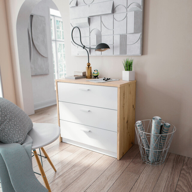 CaliCosy Commode 3 laden met uitschuifbaar bureau l81 tot 130 cm kommo 2991323 large