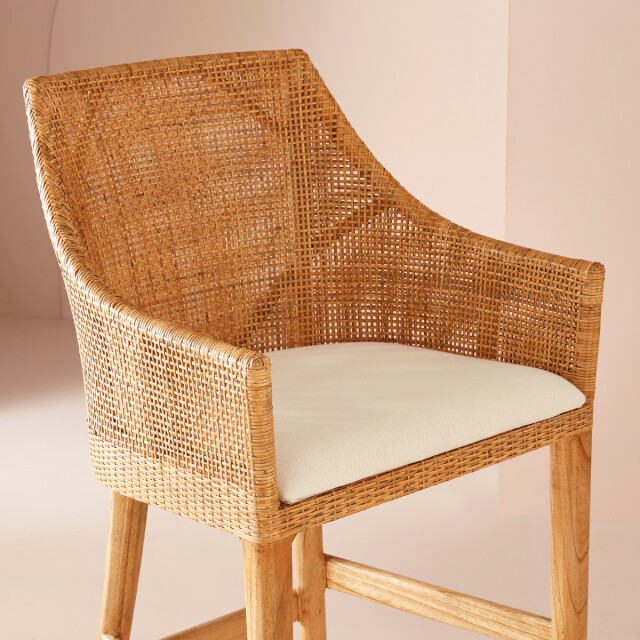 Signature Barstoel van rotan en stof h104 cm julie 3018334 large