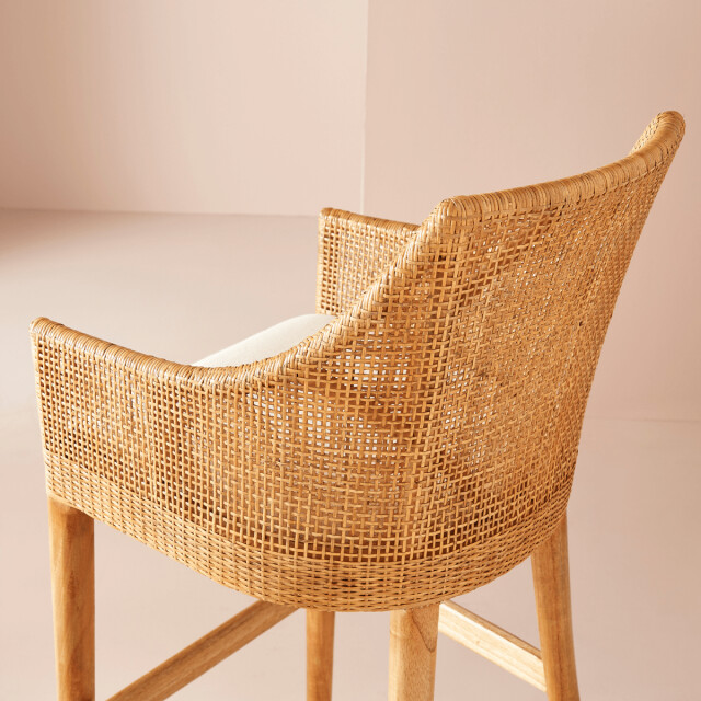 Signature Barstoel van rotan en stof h104 cm julie 3018334 large