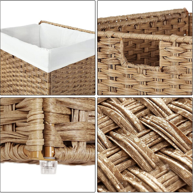 CaliCosy Wasmand met 2 handvatten en afneembare zak natuurlijke rotanimitatie 2929481 large
