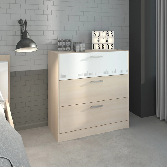 CaliCosy Ladenkast 3 laden licht hout en wit decor l78 cm charly 2929942 large