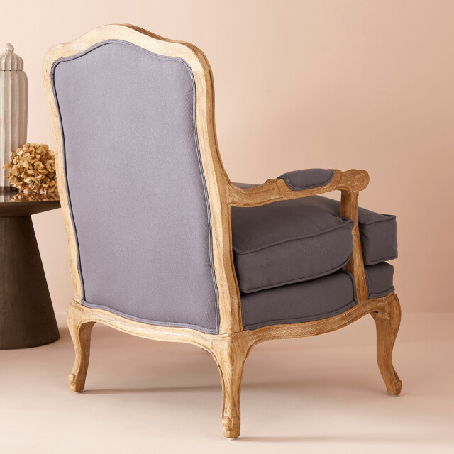 CaliCosy Fauteuil van massief eikenhout en stof l74 cm louis xv 3018354 large