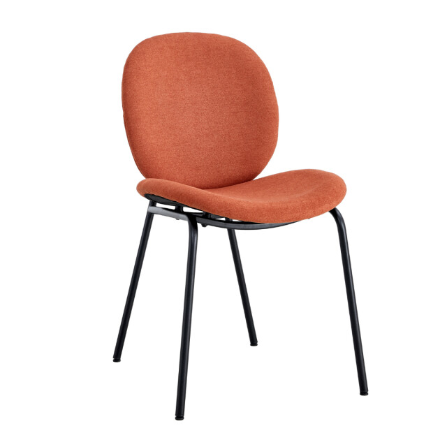 CaliCosy Set van 2 stoelen in stof met zwarte metalen poten l45 cm cori 3078570 large