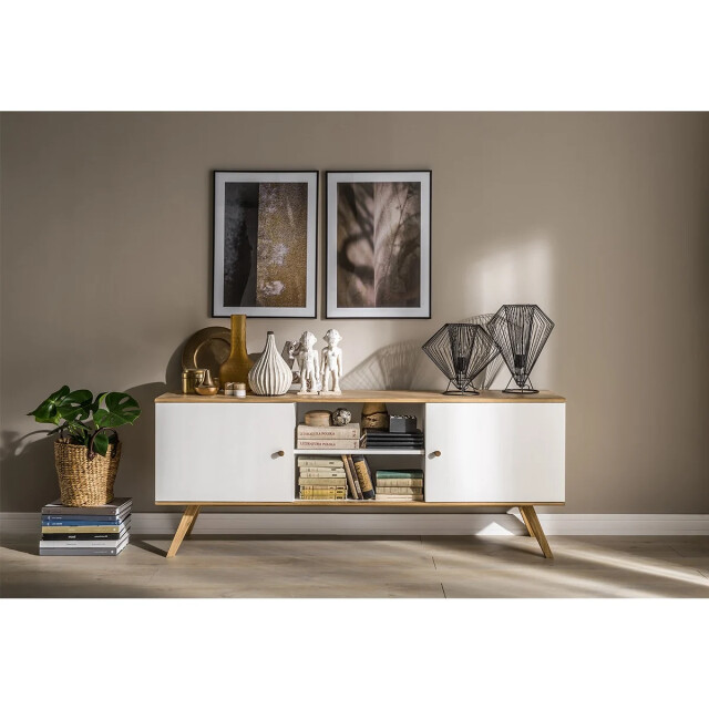 CaliCosy Buffet met 2 deuren en centrale plank l179,5 cm nature 2936927 large