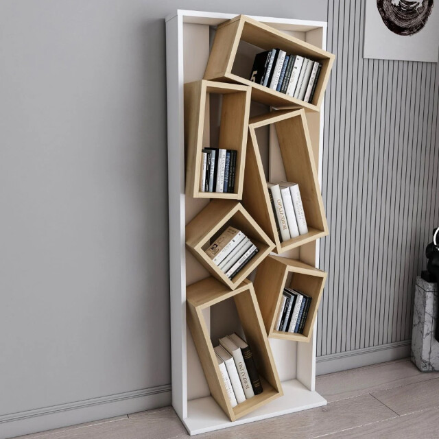 CaliCosy Rek 6 planken wit en eikenhouten decor l63 cm carmen 2930482 large