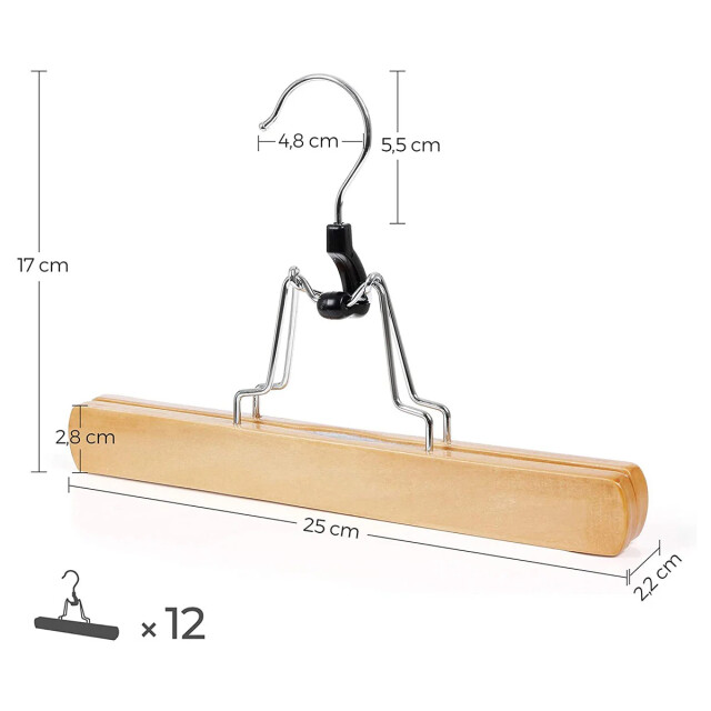 CaliCosy Set van 12 antislip hangers met klemmen voor broeken l25 x h17 cm 2929402 large