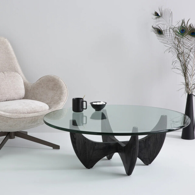 Signature Table basse ronde en chêne massif d.100cm harper 3042274 large