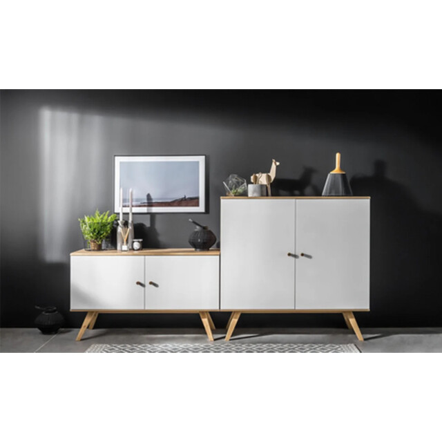 CaliCosy Dressoir met 2 deuren en 6 legplanken b120 cm nature 2937567 large