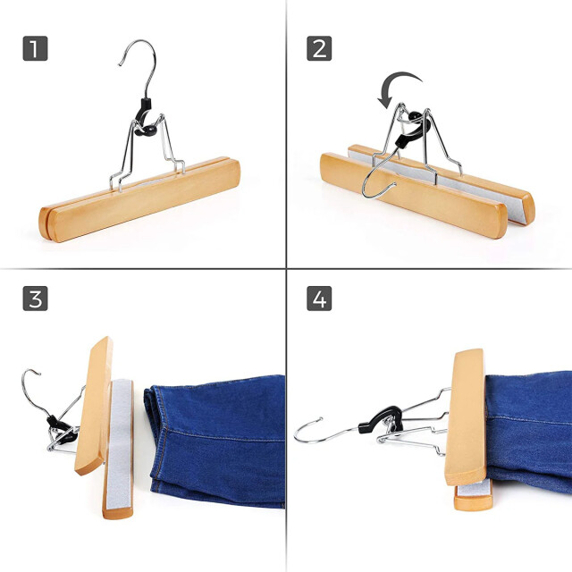 CaliCosy Set van 12 antislip hangers met klemmen voor broeken l25 x h17 cm 2929402 large