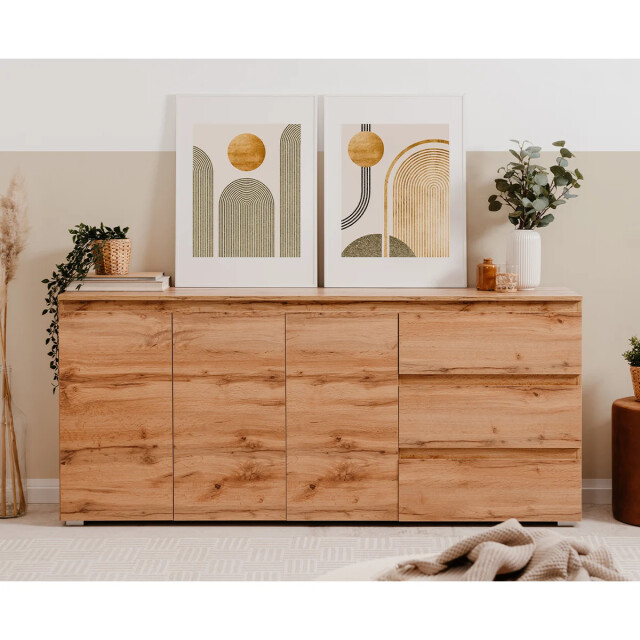 CaliCosy Dressoir met 3 deuren, 3 laden en 2 planken l178,5 x h80 cm 2937167 large