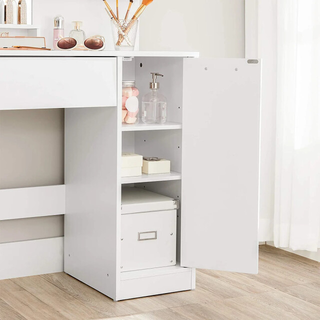 CaliCosy Kaptafel met spiegel, 1 lade, 2 planken en opbergkast l80 x h132 cm 2930002 large
