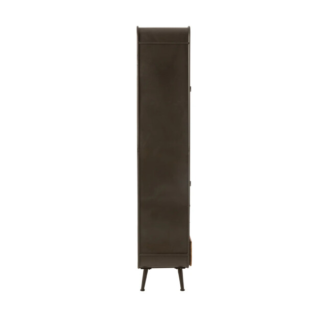 CaliCosy Hoge metalen kast met 2 deuren, 3 laden en rieten vlechtwerk 2931862 large