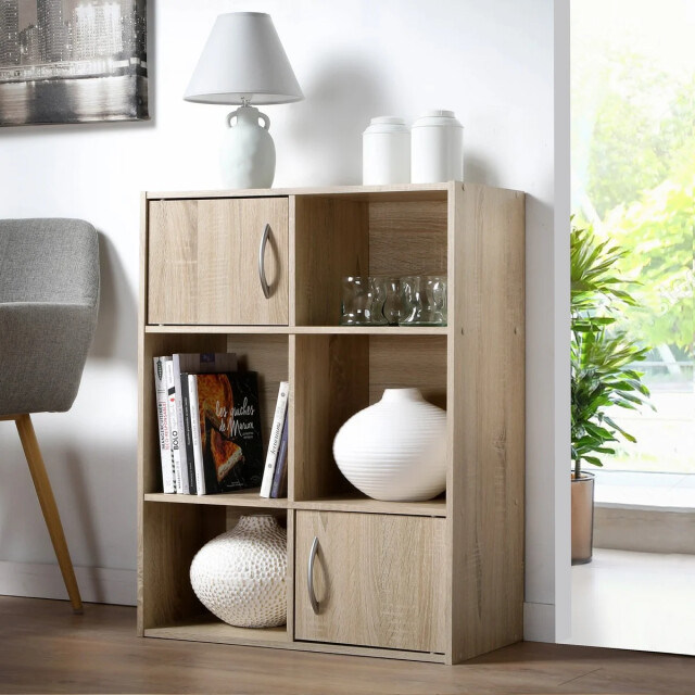 CaliCosy Opbergplank met 6 vakken en 2 deurtjes 2936847 large