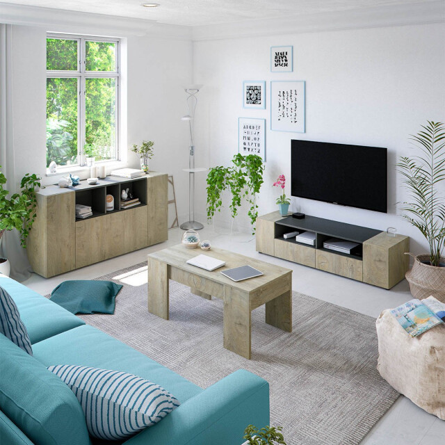CaliCosy Buffetkast met 3 deuren en 3 niches l150 cm tamiko 2937027 large