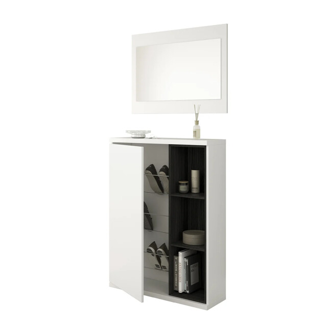 CaliCosy Meubel voor de ingang 1 deur met schoenenopslag en spiegel adhara l108 cm 2930343 large