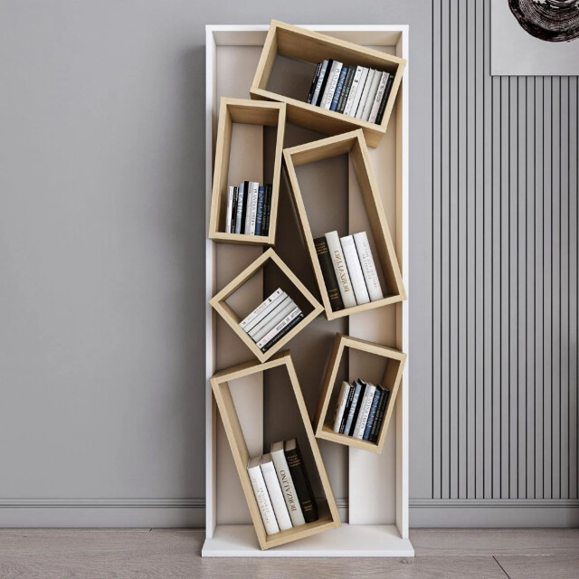 CaliCosy Rek 6 planken wit en eikenhouten decor l63 cm carmen 2930482 large