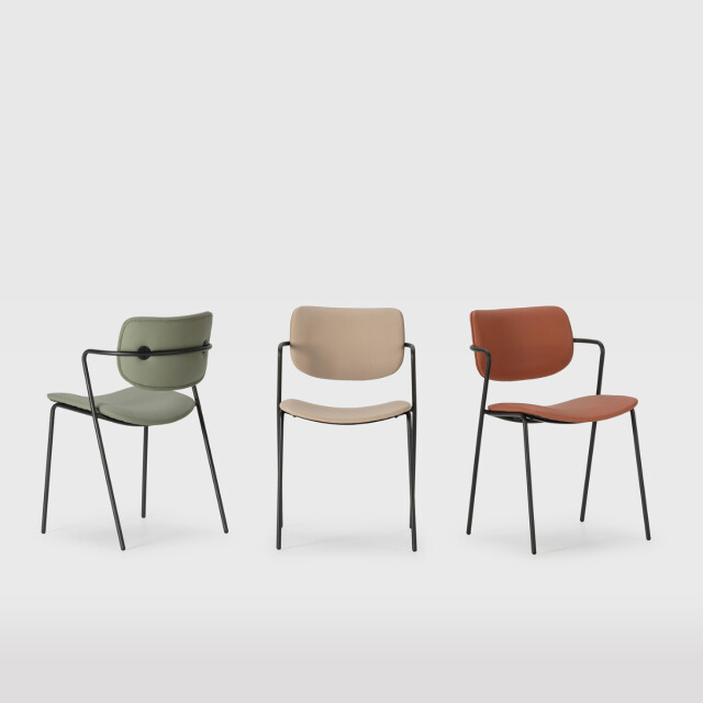 CaliCosy Set van 2 stoelen met zwarte metalen poten l49 cm maika 3078776 large