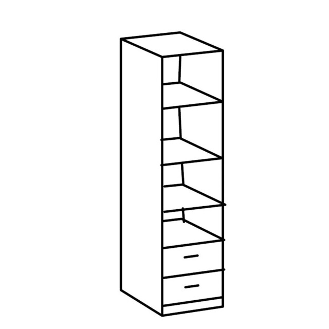 CaliCosy Bibliotheek 5 planken en 2 laden l47 cm 2930083 large