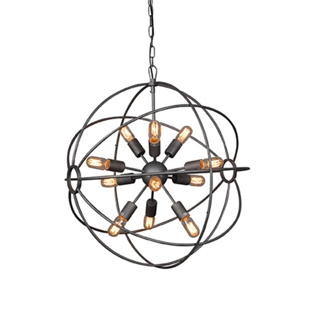 Signature Metalen grijze kroonluchter spoutnik d70cm 2929282 large