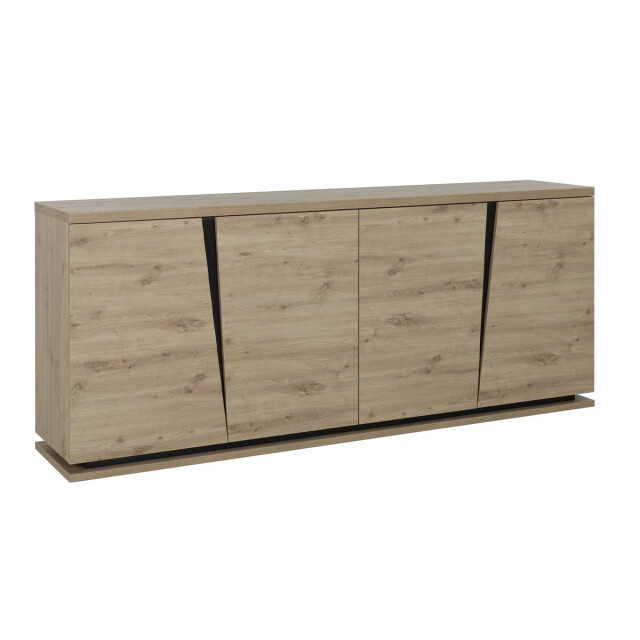 CaliCosy Buffet 4 deuren eiken en zwart decor l221 cm crack 2932023 large
