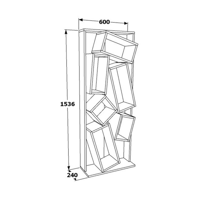 CaliCosy Rek 6 planken wit en eikenhouten decor l63 cm carmen 2930482 large