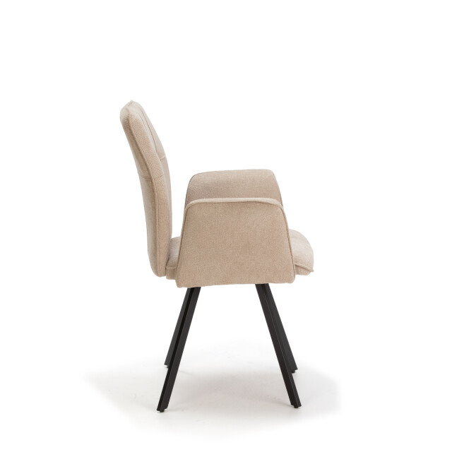 CaliCosy Set van 2 fauteuils in stof met zwarte metalen poten l62 cm mery 3078756 large