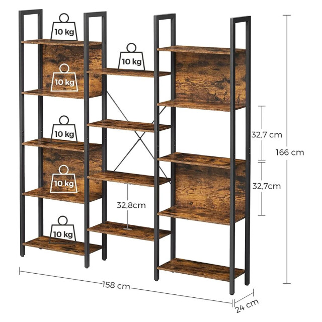 CaliCosy Rek 14 niveaus industriële stijl l158 x h166 cm 2930203 large