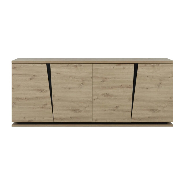 CaliCosy Buffet 4 deuren eiken en zwart decor l221 cm crack 2932023 large