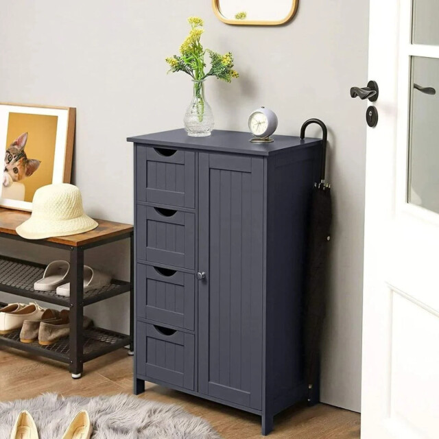 CaliCosy Kleine ladekast met 4 laden en 1 deur donkerblauw l55 cm 2930332 large