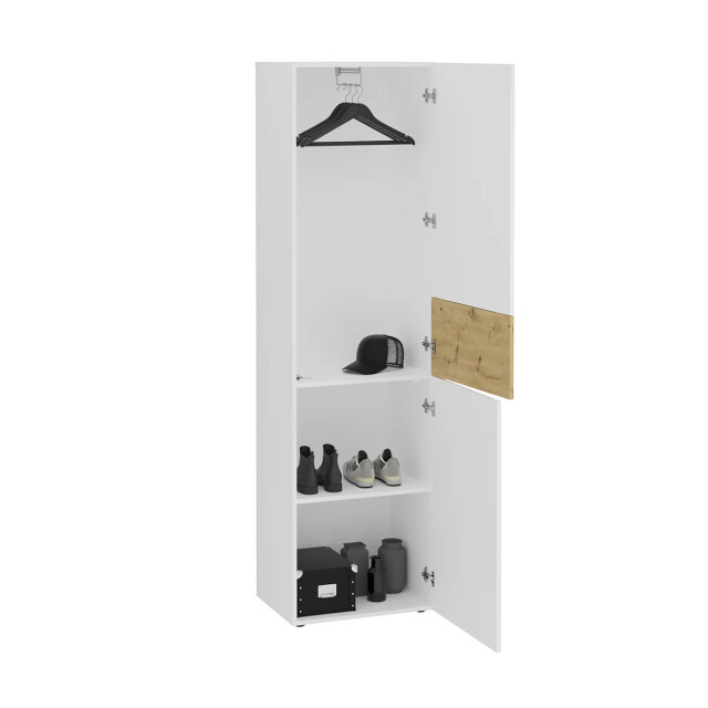 CaliCosy Kast met 2 deuren, eiken en glanzend wit decor, belm 6 h119 cm 2930038 large