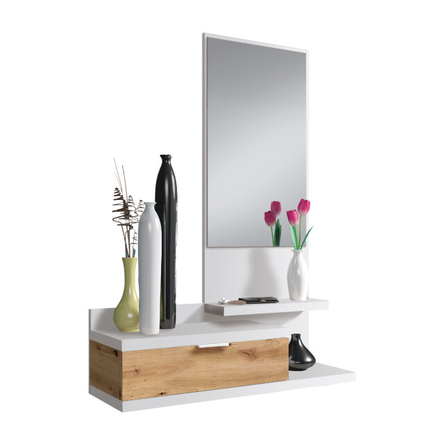 CaliCosy Hangende console met 1 lade en 1 spiegel l81 cm dhalia 2982035 large
