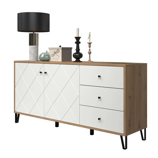 CaliCosy Buffet 2 deuren en 3 laden eikenhouten decor l183 cm touch 2930372 large