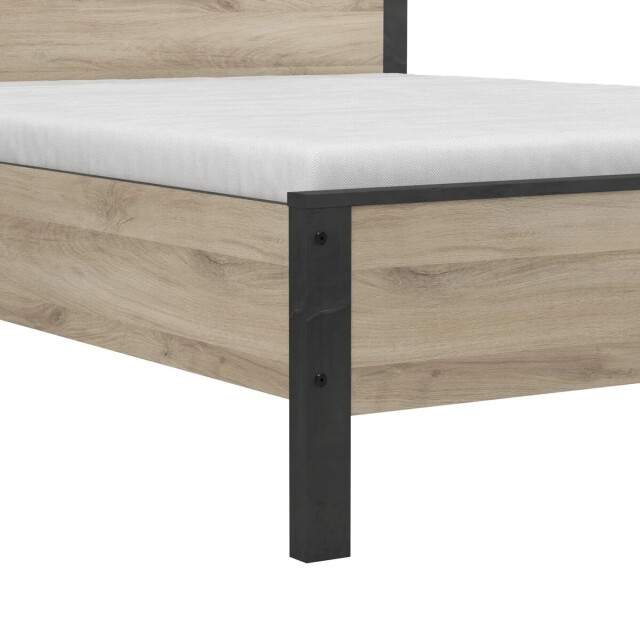 CaliCosy Tweepersoonsbed met eiken en zwart decor 140x190 cm colorado. 2929913 large