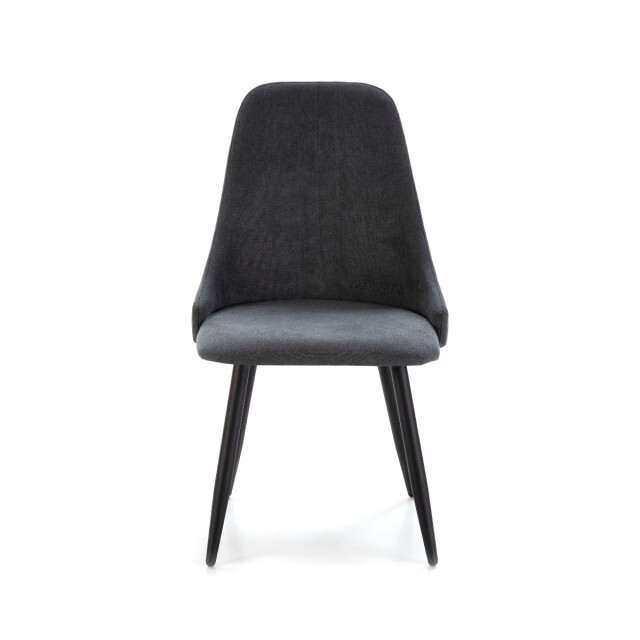 CaliCosy Set van 4 stoelen in stof met zwarte metalen poten l50 cm mani 3078766 large