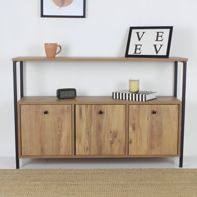 CaliCosy Buffet 3 deuren walnoot decor l120 cm nero 2930418 large