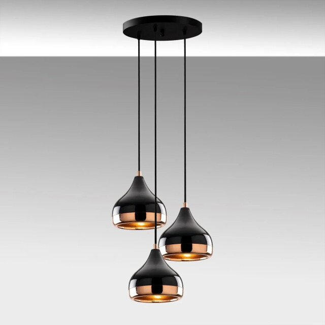 CaliCosy Hanglamp van zwart en koperkleurig metaal met bolvormige basis d37 cm yildo 3067171 large
