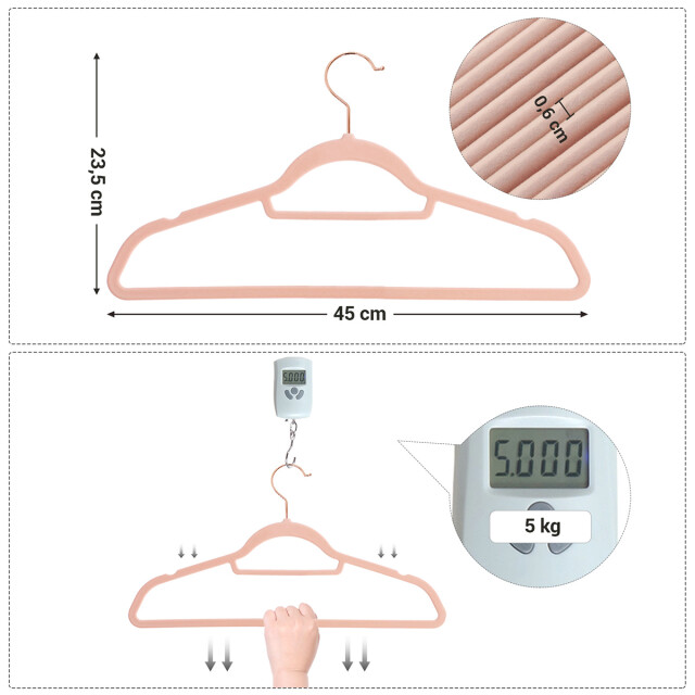 CaliCosy Set van 50 antislip fluweel kleerhangers met draaibare haken 2929373 large