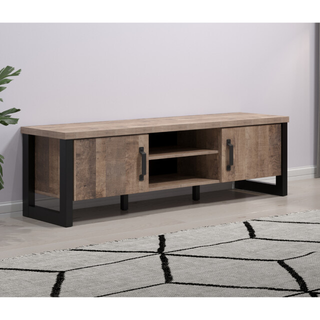 CaliCosy Tv-meubel met 2 deuren, 2 open vakken en 2 kabelopeningen l166 cm emile 3042285 large