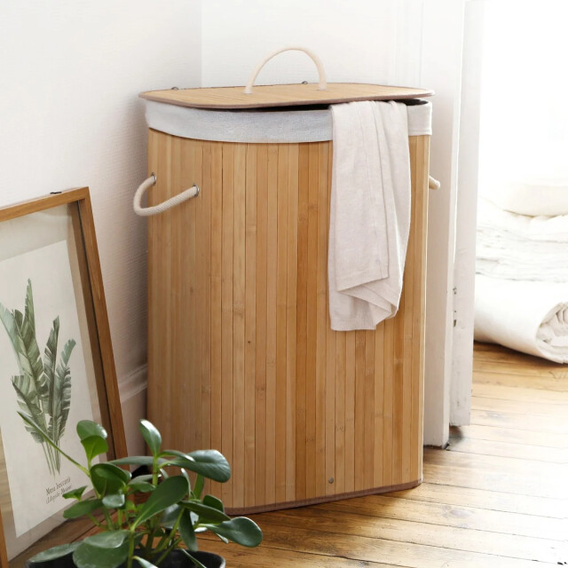 CaliCosy Rechthoekige bamboe wasmand 70l h60 cm 2976294 large