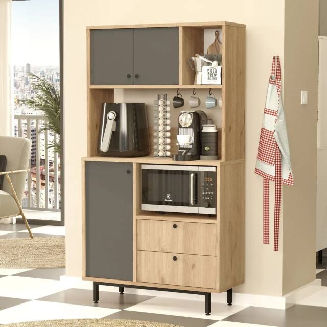 CaliCosy Keukenkast met 3 deuren en 2 lades h161,2 cm 3042310 large
