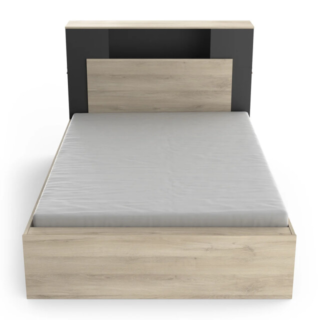 CaliCosy Bed 140x190/200 cm met 4 laden, eiken kronberg en zwart decor l145 cm 2930658 large