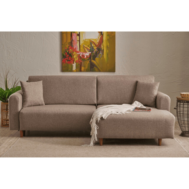 CaliCosy Hoekbank met slaapfunctie en rechtse chaise longue in stof l246 cm mane 3079646 large