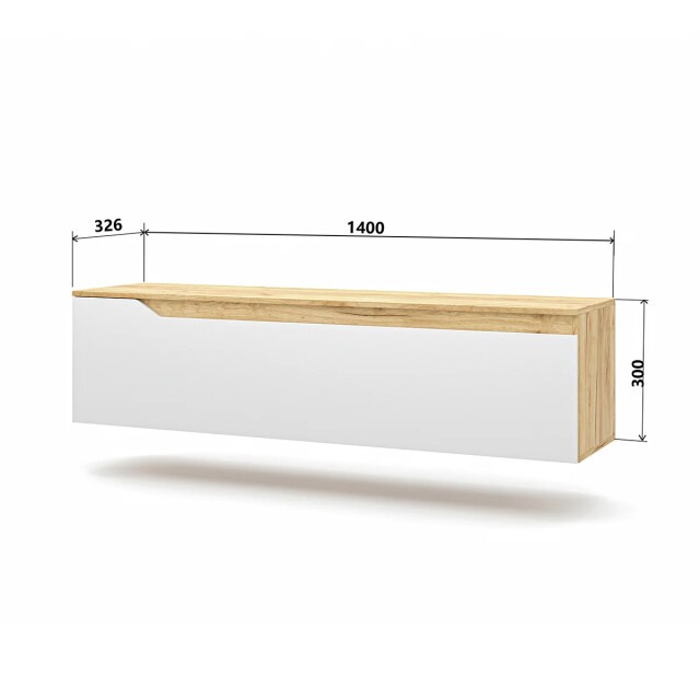 CaliCosy Meubel tv 1 deur decor eikenhout en wit l140 cm tree 2930518 large