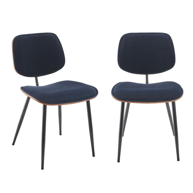 Signature Set van 2 fluwelen stoelen met houten afwerking olympia 2936796 large