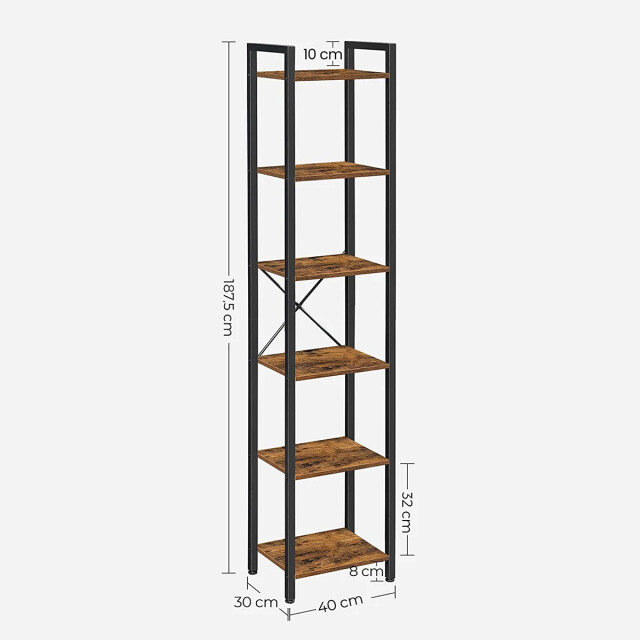 CaliCosy Rek 6 niveaus industrieel metaal en hout l40 x h187.5 cm 2930010 large