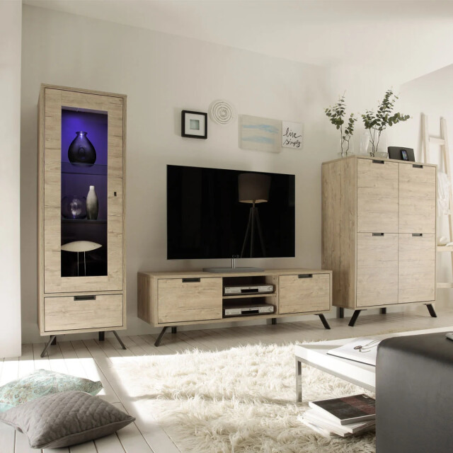 CaliCosy Vitrine 1 deur in glas met 1 lade zonder verlichting h177 cm palma 2930128 large