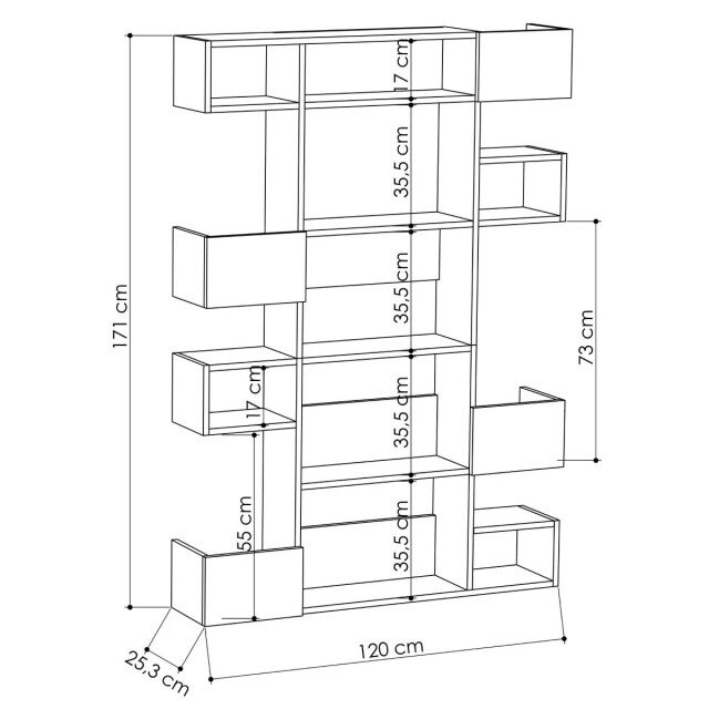 CaliCosy Rek 9 planken l120 cm niho 2937482 large