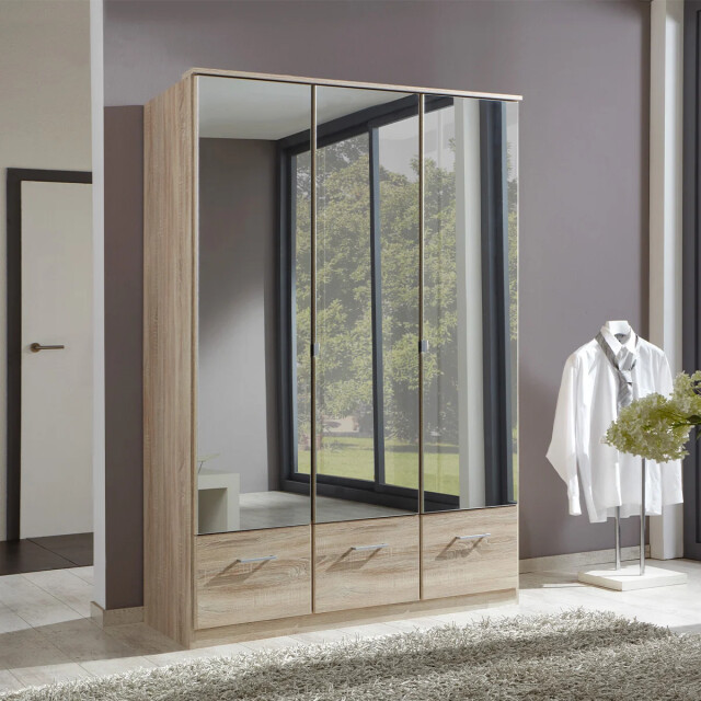 CaliCosy Kast met 3 spiegeldeuren en 3 laden l135 cm 2937653 large