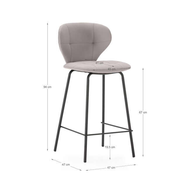 CaliCosy Set van 2 krukken met zwarte metalen poten h67 cm maura 3078781 large